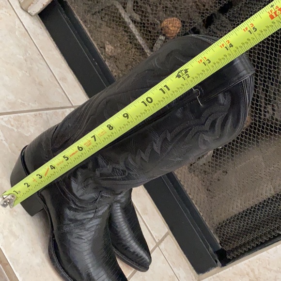 Justin Exotic Black Teju Lizard Cowboy Boots - Picture 7 of 7